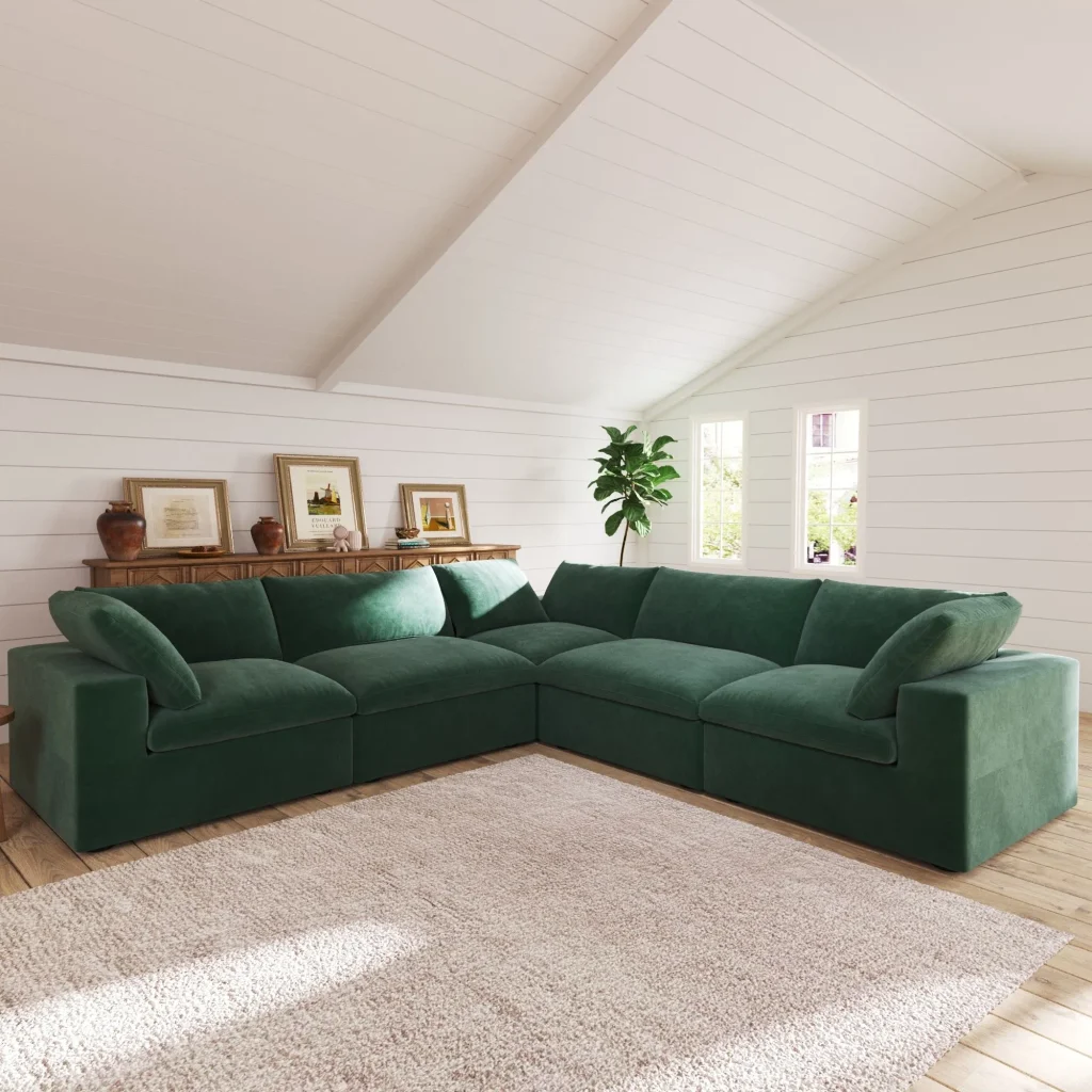 121ve green couch