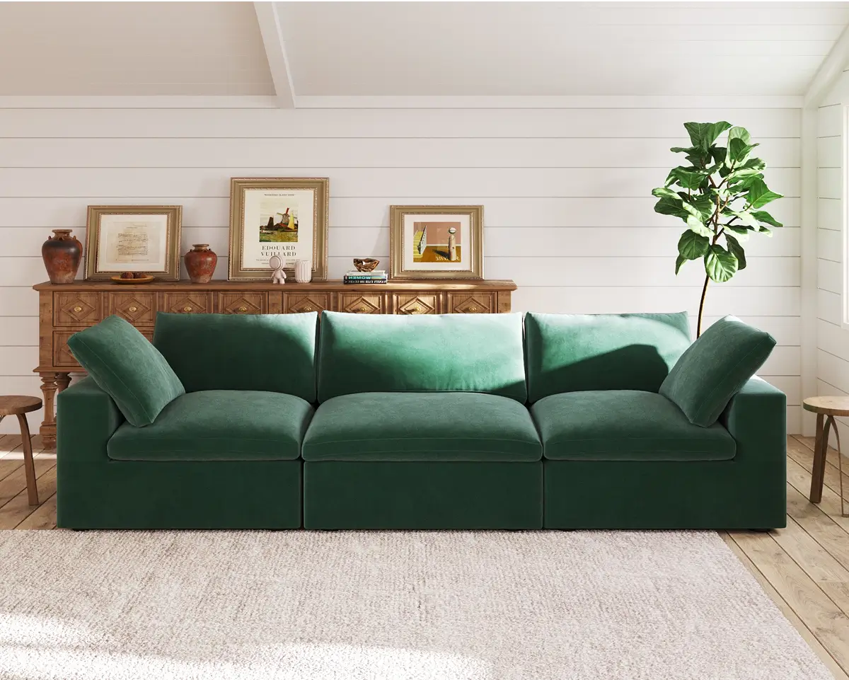 Sky Cloud Velvet Sectional Couch