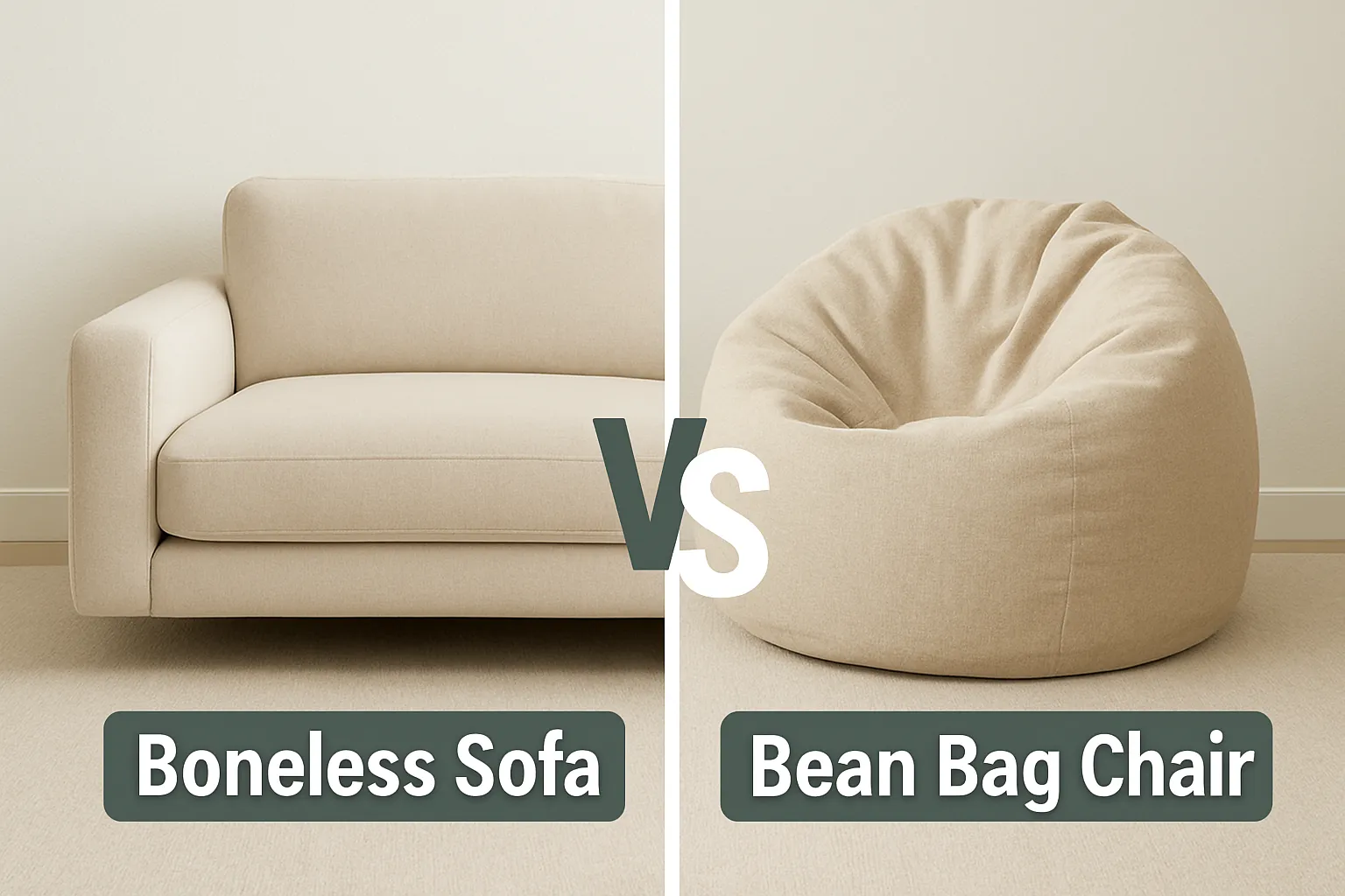 Boneless Sofa vs. Bean Bag Chair: Which One Wins