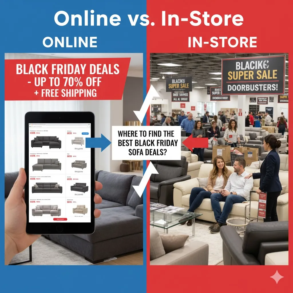 Online vs In-Store: Where to Find the Best Black Friday Sofa Deals