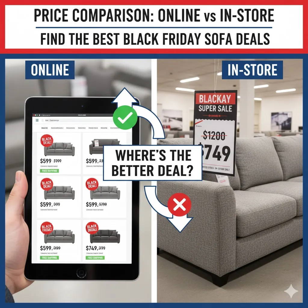 Price Comparison Online Vs In Store Find The Best Black Friday Sofa Deals