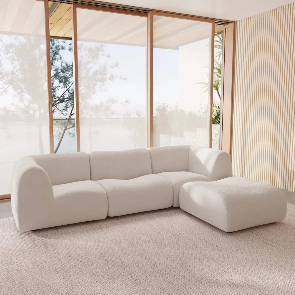 1977 Modular Sectional Couch Pet Friendly High Arm Sofa With Washable Covers 3 Seater L Shaped