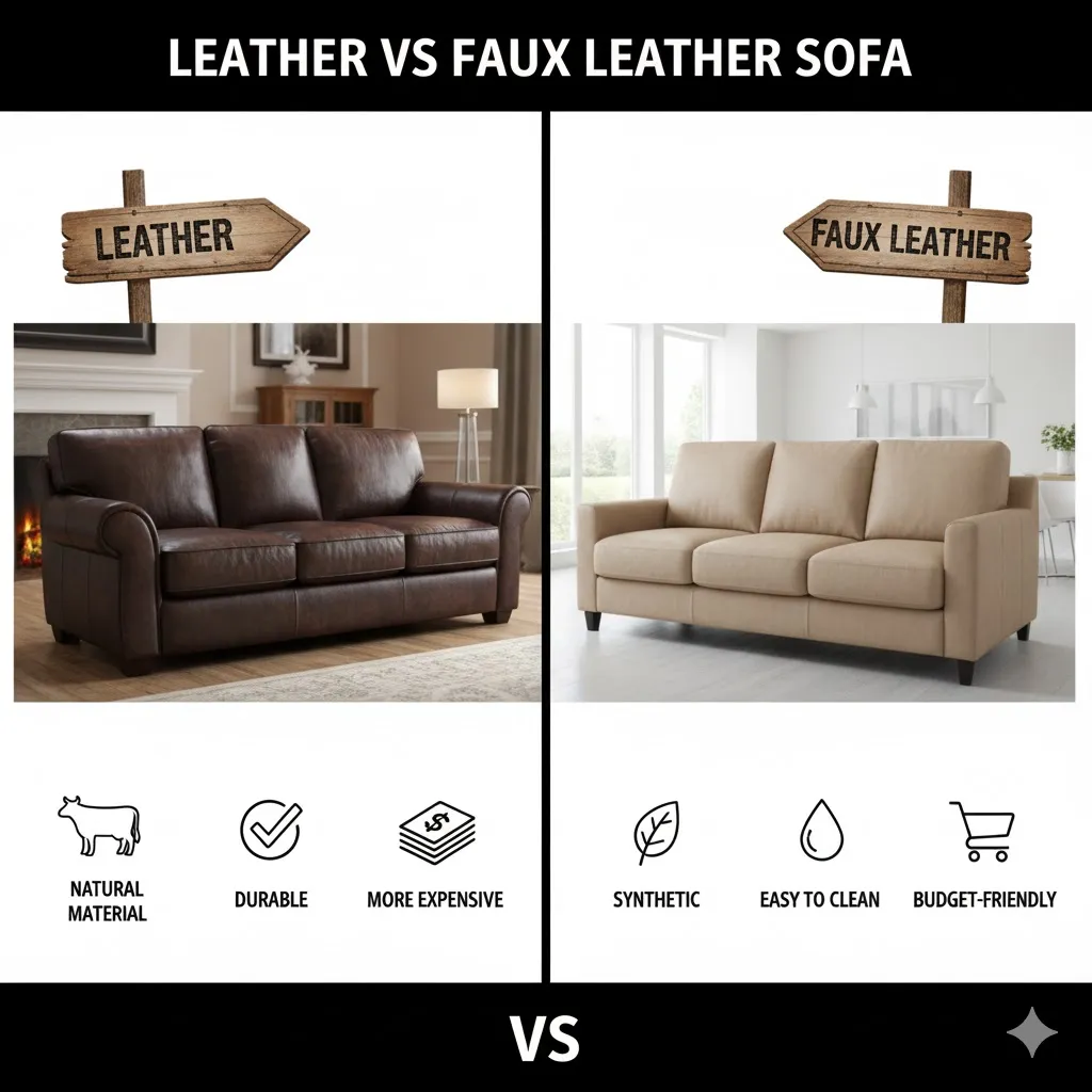 Leather Vs Faux Leather Sofa1