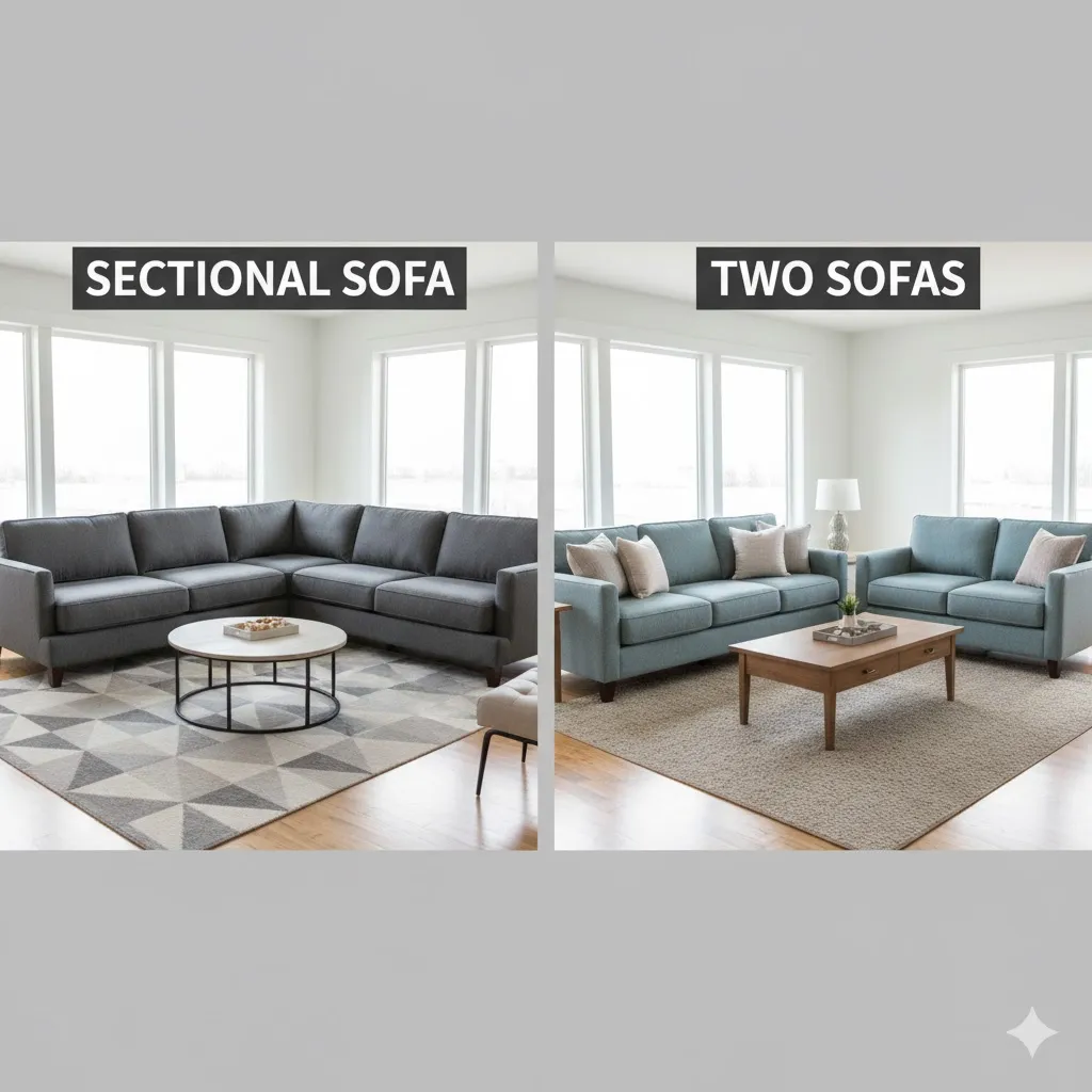 Sectional Sofa Vs Two Sofas3