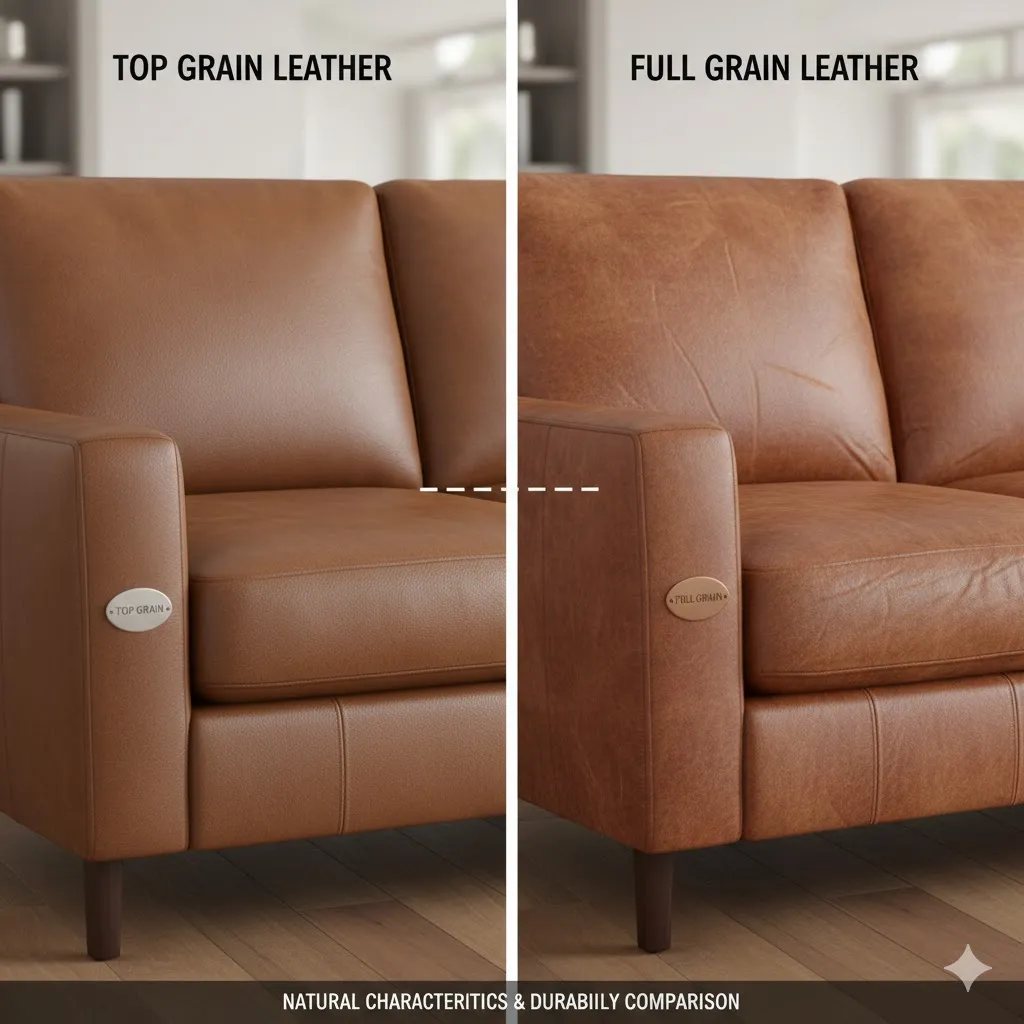 Top Grain Vs Full Grain Leather Sofa1