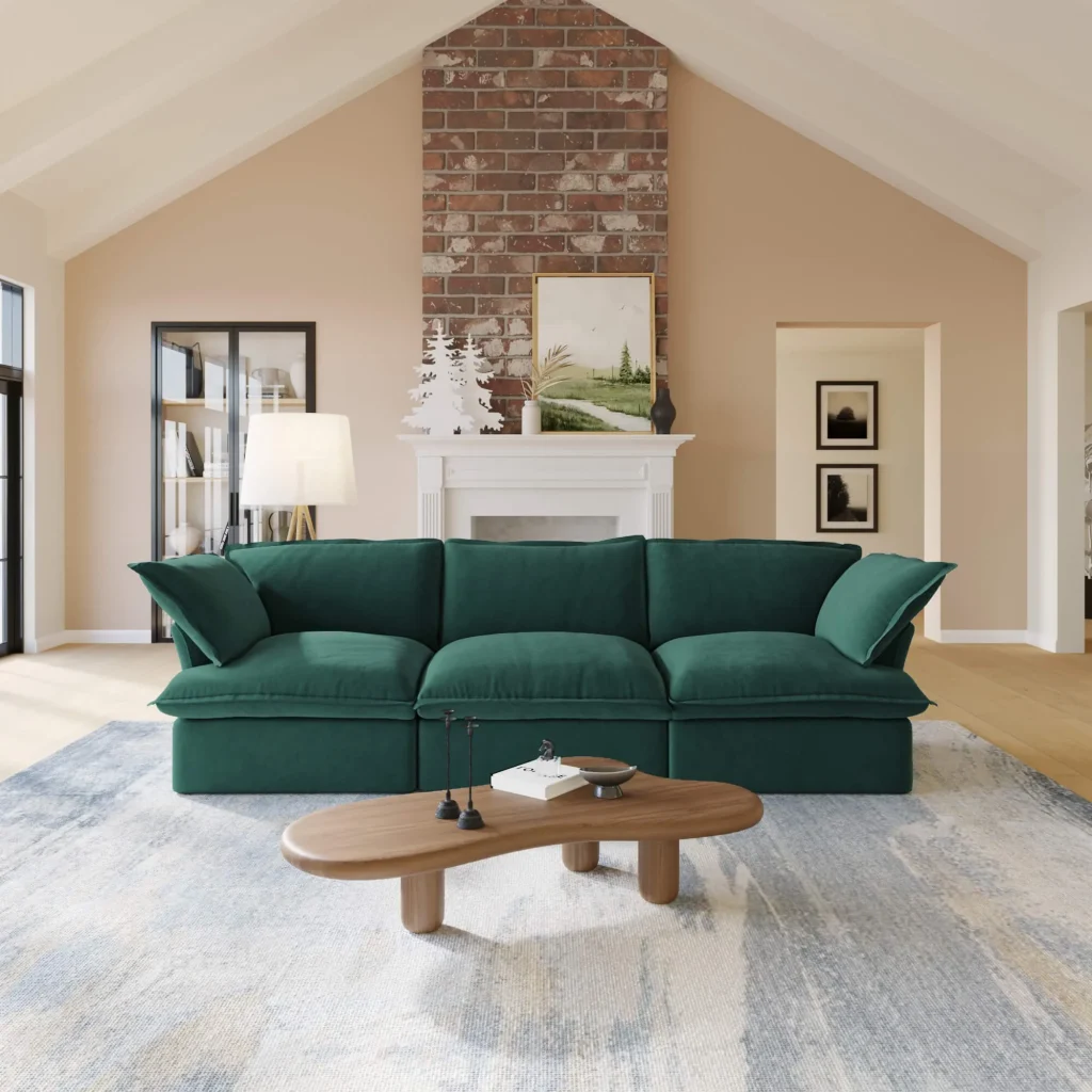 Sky Classic Velvet Cloud Sofa Elegant Velvet And Soft Filling